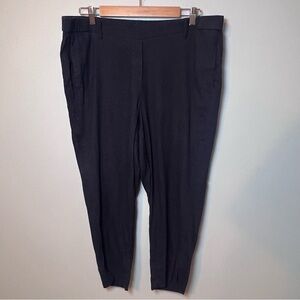 J. Jill Stretch Linen-Blend Cropped Pants Women’s XL Petite Navy Blue Casual
